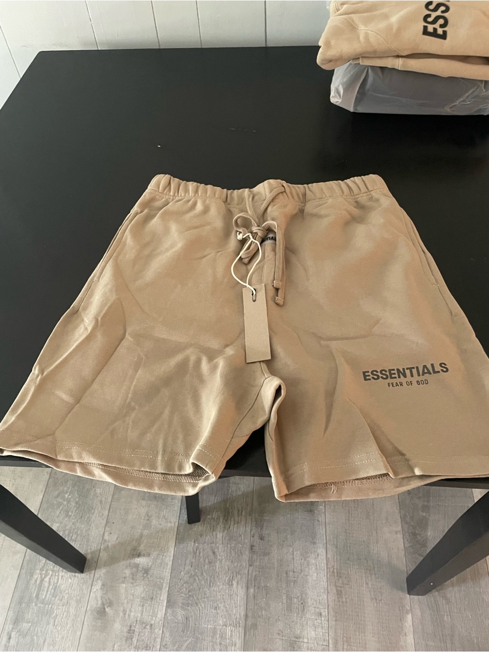 Essentials Men's Tan Drawstring Athletic Shorts
